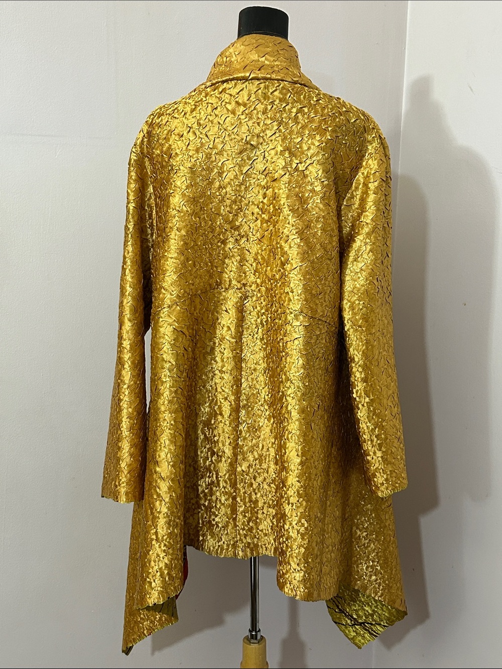 Silk Hand Pinched Pleat Silk Reversible Jacket OSFM M-XL - Picture 3 of 4